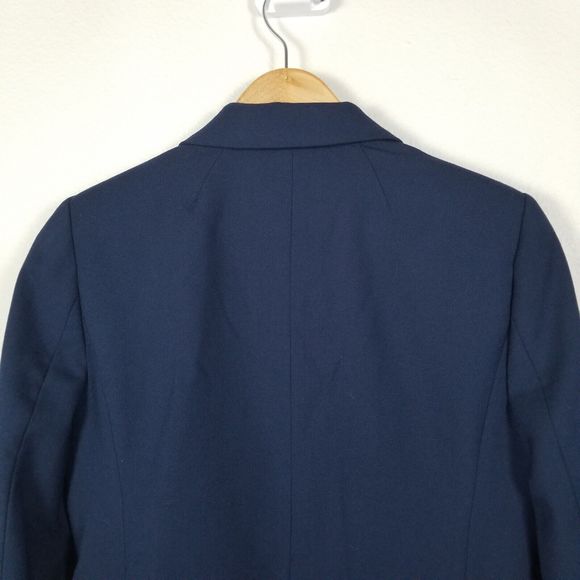 J. Crew Factory Navy Wool-Blend Gold Buttons Academia Career Blazer Sz 10 AZ565 - Picture 10 of 15